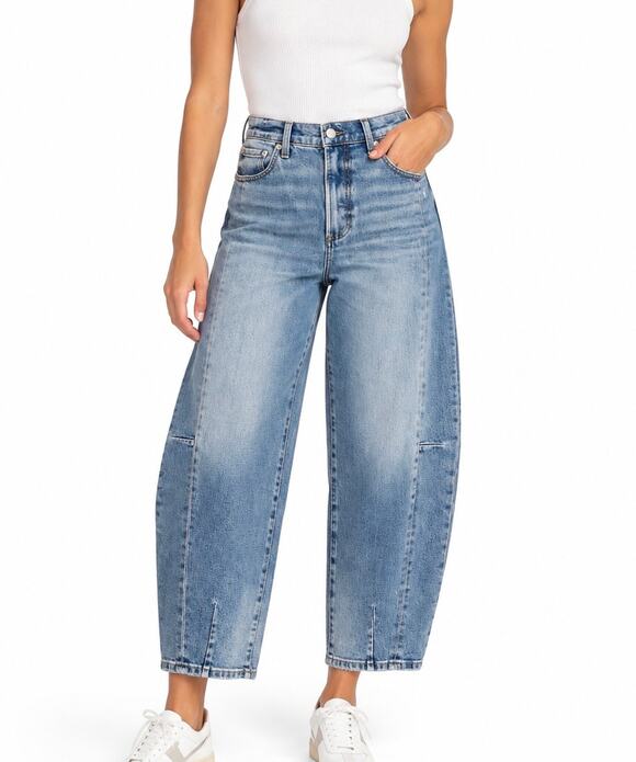Pistola Denim - Pistola Eli High Rise Barrel Jeans Rhythm Vintage Blue Size 27